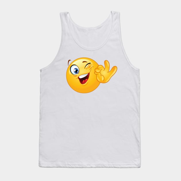 Winking emoji Tank Top by DigiToonsTreasures